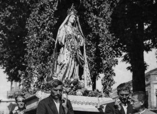 Dolazak Gospina kipa u crkvu sv. Ilije u Metkoviću 16. ožujka 1879. godine