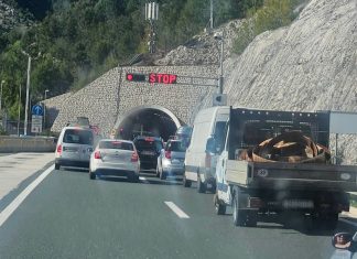 U tunelu Mali Prolog zbog požarnog alarama privremeno je obustavljen promet