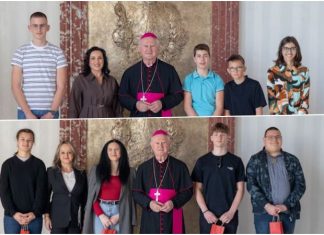 Učenici iz Metkovića na svečanom prijamu kod nadbiskupa Zdenka Križića