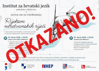 Zbog izvanrednih okolnosti otkazuje se manifestacija „Rijekom neretvanskih riječi“