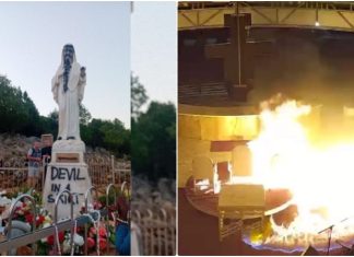 Vandalizam u Međugorju: oskrvnjen Gospin kip na Brdu ukazanja i zapaljen vanjski oltar
