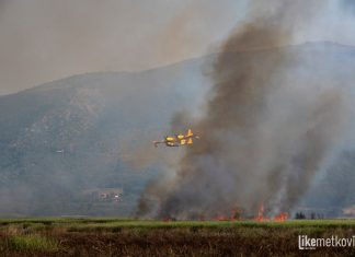 VIDEO Požar u blatu kod Glibuše još nije ugašen, jutros djeluje i kanader