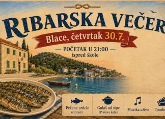 NAJAVA! Ribarska večer u Blacama – srdele, gulaš od sipe, glazba uživo, tombola…