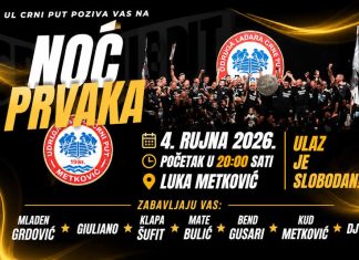 Noć prvaka u Metkoviću: nastupaju Mladen Grdović, Giuliano, Mate Bulić i Klapa Šufit